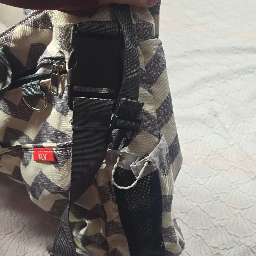 Diaper Bag Chevron Gray and Cream Bag